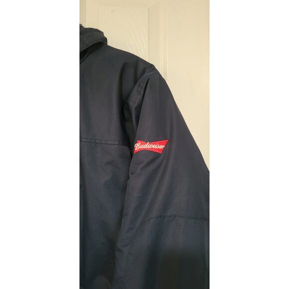 Budweiser Navy Blue Heavy Duty Full Zip Hooded Jacket XXL - Picture 2 of 7